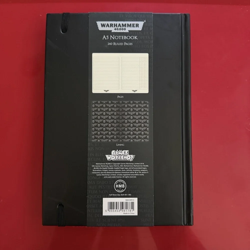 NEW Warhammer 40K A5 Notebook Space Marine Cover 240 Ruled Pages Gift Collectors